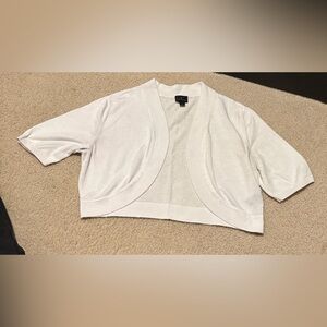 Large White Cropped Cardigan